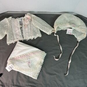 Baby Beau & Belle 3M Crochet Set – Sweater + Bonnet + Blanket